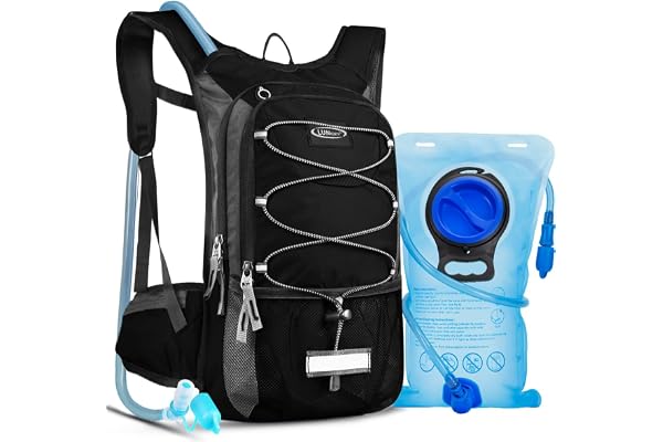 Lunidry 15L Sac à Dos d'hydratation avec vessie d'eau de 3L, Sac Trail Running pour Femme Homme, pour Randonnée Cyclisme Marathon VTT, Ajustables à Taille Sac à Dos d'eau avec système d'hydratation