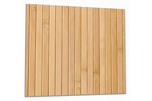 Wallario Herdabdeckplatte/Spritzschutz aus Glas, 2-teilig, 60x52cm, für Ceran- und Induktionsherde, Holzpanele hell