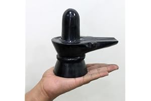 StonKraft Marble Shiva Lingam Shiv Ling Idol Murti Statue Adiyogi - Black
