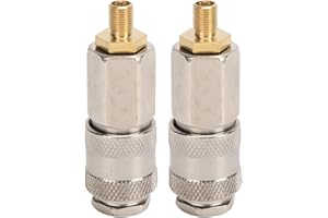 ‎BUACHOIS 2 Stück Auto Reifenventil Anschluss Luftkompressor Adapter Stahl Außengewinde US Ventil 3 in 1 Adaptermutter Schnellkupplung Autoventil Reifenfüller Schnellanschluss Inflator Adapter für Reifenfüller