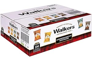 E.U. XTORES Walkers Assorted Biscuits Mini Packs, 100 x 25g - Indulge in Gourmet Flavors Box - For Tea, Parties, Catering