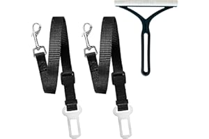 BAYBA Cinturon Perro Coche homologado Que Incluye Rodillo Quita pelos Mascota. Correa Extensible para Perros y Gatos de Total Seguridad. Accesorios de Perro para Transporte en Coche. Negro