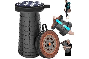 LOCYOP Sgabello telescopico, pieghevole, leggero e portatile, sgabello per adulti, campeggio, escursionismo, pesca, viaggi, barbecue, carico massimo 440lbs, con tasca per cuscino, Boemia