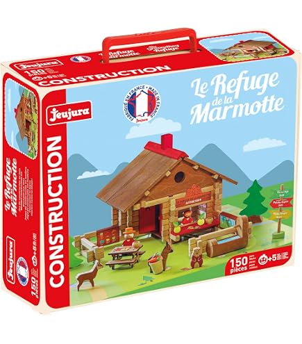 Jeujura Mountain Animals - Set Di Costruzioni In Legno Per Bambini, Multicolore (J8271) - 3