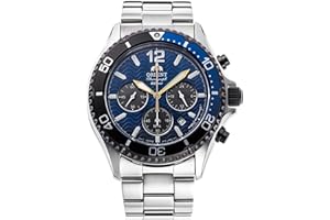 WATCHNATION Orient Mako Solar 20. rocznica niebieska tarcza stalowa bransoletka męski zegarek RA-TX0208L10B, NIEBIESKI, bransoletka