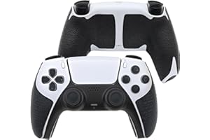 LUCK&LINK Controller Griff für PS5,Textured Skin Kit, für PS5DualSense/Edge rutschfest, schweißabsorbierend Controller Griffe, Knöpfe (Normal-Obsidian-Schwarz, PS5DualSense)