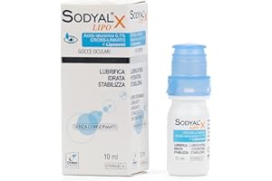 Sodyal X LIPO - Lubrifica, idrata, stabilizza. Gocce oculari con Acido ialuronico cross-linkato e Fosfolipidi, senza conservanti - 10 ml