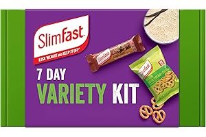 SlimFast 7 Day Variety Kit, Healthy Snack Box for Balanced Diet and Nutrition, Starter Kit to Support Weight Loss Plan, includes 10 Shakes, 4 Meal Bars, 2 Snack Bags, 3 Snack Bars, 2 Porridge Sachets