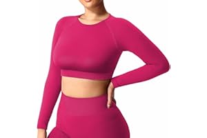 ZAAYO Damska koszulka z długim rękawem sportowa koszulka do biegania sportowa koszulka z długim rękawem Running Crop Top Training Baslayer