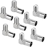 SopwMap 8 Pieces 90 Degree F Type Female to PAL Male/Female Connectors 90 Degree RF Coaxial Adapters, F Type Female to PAL Ma