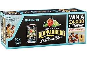 Kopparberg Premium Alcohol Free Cider Strawberry and Lime, 10 x 330ml