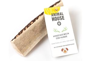 Animal House – Geteiltes Hirschgeweih für Hunde – 100% natürlicher Kausnack – Stärkt die Mundhygiene – Widerstandsfähig und langlebig – In Allen Größen erhältlich (1 stück (1er Pack), M)