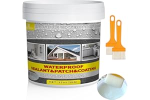 SHADAIWUYU 1KG Waterproof Coating Transparent,Membrane d'Étanchéité Waterstop,Joint Etancheite pour l'intérieur et l'extérieur,Agent Imperméable Invisible pour Terrasse,Facade,Toiture et Bain