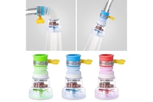 VIKROM Lot de 3 filtres à eau pour robinet de douche, robinet de cuisine, tête de robinet réglable, extension de robinet à 360 degrés pour douche, robinet de salle de bain, accessoires de cuisine
