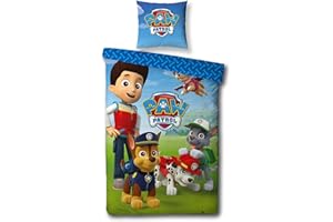 Aymax LesAccessoires Pat Patrol Parure da letto 2 pezzi per bambini, copripiumino (140 x 200) + federa (63 x 63 cm)
