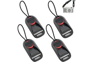 HAOBIN 4 paski na ramię do aparatu, szybkie zapięcie, adapter, pasek do aparatu, szybkie zapięcie, adapter, szybkie zapięcie, adapter, uniwersalny pasek do noszenia aparatu, szybkie zapięcie, czarny, m