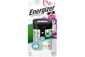 Energizer Rechargeable AA and AAA Battery Charger (Recharge Pro) with 4 AA NiMH Rechargeable Batteries, Auto-Safety Feature, Over-Charge Protection