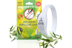 THEYE Mosquito Repellent Bracelet - Anti Mosquito Bracelet for Adults, Children, Kids - 100% Natural, Deet Free Mosquito Repellent Bands - Provides Up to 2 Weeks Protection - White Small