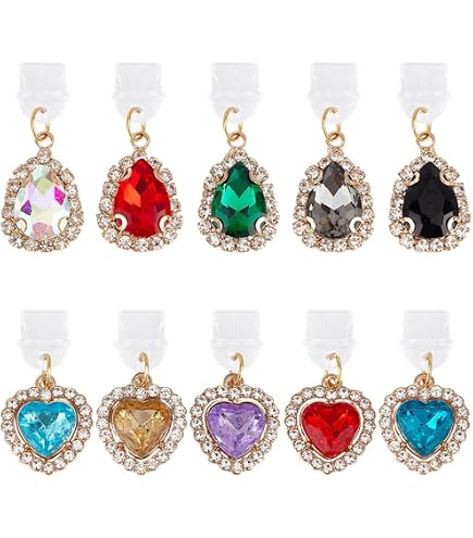 LiQunSweet Handy-Staubschutzstecker Mit Blumenmotiv – 12 Stück Set, Acryl & Glas, Frühlingsdesign