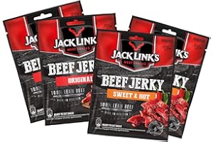 CAIYA MIX Jack Link's - Beef Jerky 2x SWEET & HOT + 2x Original [4x Confezione 25 g] - Gustose Fettine di Carne di Manzo Essiccate