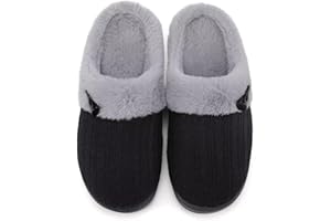NineCiFun Hausschuhe Damen Winter Wärme Bequem Plüsch Memory Foam rutschfeste Indoor Pantoffeln