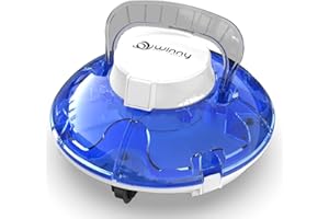 WINNY POOL CLEANER Akku Poolroboter, Doppelte Filterung, Leistungsstarker Poolsauger, Automatisches Parken, Geeignet für Pools bis 60 m²(Dunkelblau Weiß)