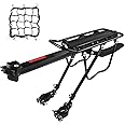 Dirza Bike Cargo Rack Bike Rear Rack with Fender - Full Quick Release - Adjustable - Bicycle Carrier Rack Bike Luggage Rack for Back of Bike Aluminum Alloy 115 lbs Capacity Black