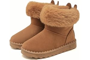 SMajong Kinder Winterstiefel Mädchen Warme Schneestiefel Gefütterte Jungen Winterschuhe rutschfest Stiefel Plüsch Kurzschaft Stiefel 24-35 EU