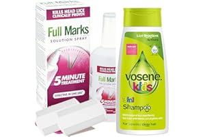 Headlice Treatment & Repellent Set, Contains 1x Full Marks Headlice Killer, 1X Vosene Kids Shampoo 2X RobertScotts Nit Combe