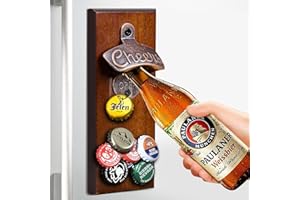 ROCKY&CHAO Abridor ES botellas ES cerveza magnético ES maESra con tapas ES cierre automático, regalo único para hombre, papá, amigo favorito para amantes ES la cerveza