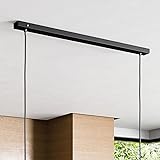 Baldachin für Lampe Rechteckig, Abzweigdose mit 2 Kabelauslässen (L 80 x H 2.5 x B 5 cm), SCHWARZ - ideal für Esstisch, inkl.