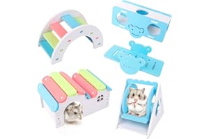 LULUDA Chomik zabawki 5 szt. piękny chomik zabawki do zabawy chomik tęczowy mostek Seesaw huśtawka dom wiadro do wspinaczki zabawa zabawka nuda łamacz małe zwierzę zabawki do ćwiczeń DIY klatka akcesoria dla małego zwierzaka