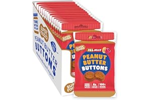 SUPERFOODIO Peanut Butter Buttons | PB&J Flavour | Vegan & Low Carb | All-Natural | Protein | No Refined Sugar (20g x15 Packs)