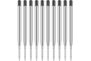 RUNFENG 10 Pièces Recharges de Stylo Bille Multifonction,Recharges universelles longueur 9.9 cm,Recharge Standard Internationale,Pour l'école, le bureau (Nero)