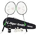Jager-Smith PB 2000 Combo Aluminium Badminton Racquet with Tempered Steel Shaft & Featherlite 2 (Pack of 3) Feather Shuttles and Full Cover (Made in India)
