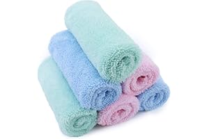 Polyte Premium Hypoallergenic Gentle Microfibre Baby Washcloth, 25 x 25 cm, 6 Pack
