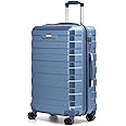 RMW Suitcase Large Medium Cabin Size | Hard Shell | Lightweight | 4 Dual Spinner Wheels | Trolley Luggage Suitcase | Hold Check in Luggage | TSA Combination Lock (Ice Blue, Large 28")