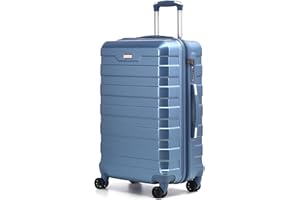 RMW Suitcase Large Medium Cabin Size | Hard Shell | Lightweight | 4 Dual Spinner Wheels | Trolley Luggage Suitcase | Hold Check in Luggage | TSA Combination Lock (Ice Blue, Large 28")