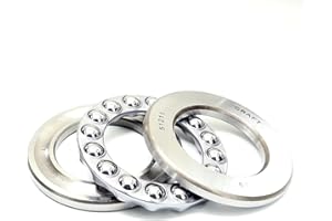 Parts and Parts Cuscinetto a sfera assiale 51211, 55 x 90 x 25 mm, DIN 711, alto carico assiale, facile montaggio, cuscinetti assiali scanalati, struttura in acciaio durevole, utilizzo in alberi e