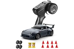 ACAMMZAR Voiture Télécommandée Drift avec Gyro, 1:43 Mini RC Drift Cars, 18KM/H 4WD Proportionnel intégral Voiture Télécommandée Tout Terrain avec lumières LED pour Adulte Enfant