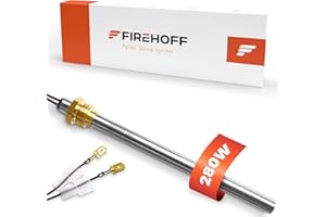 FIREHOFF Bougie poêle à granules - PIAZZETTA/SUPERIOR/JOLLY MEC/INTERSTOVES/INVICTA/MCZ/FREEPOINT/RED/KAUSIFLAM/SKIA - 280 W, 140/150 mm, Ø 9,9 mm, filetage 3/8, avec cosses - GARANTIE 2 ans