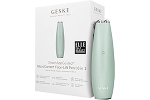 GESKE | SmartAppGuided™ MicroCurrent Face-Lift Pen | 6 in 1 | Outils de soins de la peau | Appareil anti-âge | Lifting du visage | Peau jeune sans rides | Appareil pour le visage