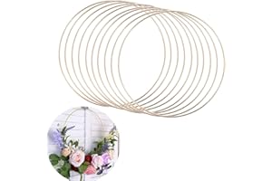 Dropfree 10 Pack 10 Inch Metal Floral Hoop Wreath Gold Hoop Rings for DIY Wreath, Dream Catcher and Wall Hanging Crafts