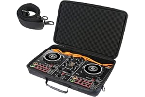 Khanka Funda para Pioneer DJ DDJ-FLX2/DDJ-200/DDJ-WeGO4, para Hercules Inpulse 200 MK2/Inpulse 200 DJ Controller, Estuche de Almacenamiento con asa de Mano y Correa para el Hombro, Solo Funda