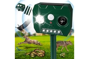 PTSBENCO Cat Repellent Ultrasonic Cat Repellent for Gardens UK Solar Cat Repellent with Pir Motion Sensor Flash Waterproof Outdoor Animal Cat Deterrent for Garden Yard Farm Squirrels Cats Dogs Rats Fox