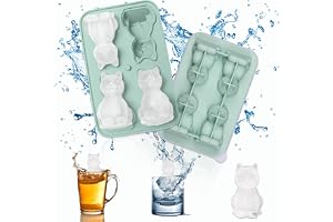 Zamety Iskubsform i silikon, 4-fack silikonform, katt, isbitsform med lock, återanvändbar isbitsform för cocktail, whisky, fr