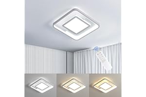 OTREN Plafon LED Techo, 30CM Lampara de Techo Regulable con Mando Distancia, 30W Luz Led Moderna para Salon Dormitorio Cocina Comedor Pasillo, 3000K-6500K, 3000LM