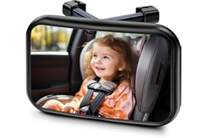 Guiseapue Specchietto Retrovisore Bambini, 360° Specchietto Retrovisore Auto la Clip in Metallo, Ampio Campo Visivo Specchio Auto Neonato Sedile Posteriore, Accessorio Auto, Neonato Accessori Utili