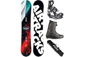 AIRTRACKS Snowboard Set Pack Planche North South Four Camber Wide + Fixations Master + Chaussures + SB Sac 150 157 159 162 cm