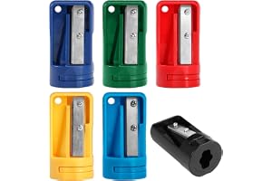 6 stycken snickarpennvässare, 5,5 x 2,8 cm pennvässare för snickarpenna, snickare pennvässare, bärbar, för kontor hemma skola (6 färger)